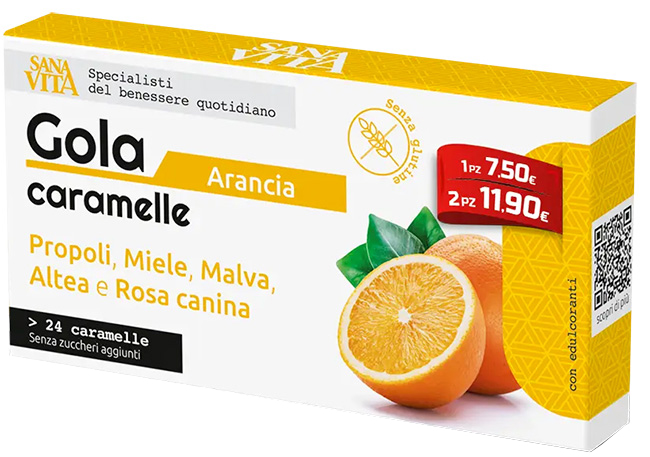 SANAVITA GOLA ARANCIA 24 COMPRESSE - farmanauta.it