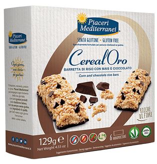PIACERI MEDITERRANEI BARRETTA DI RISO CON MAIS E CIOCCOLATO 129 G - farmanauta.it