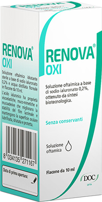 RENOVA OXI COLLIRIO SOLUZIONE OFTALMICA A BASE DI ACIDO IALURONICO 0,2% FLACONE DA 10 ML - farmanauta.it