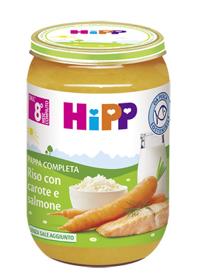 HIPP PAPPA PRONTA RISO CAROTE SALMONE 220 G - farmanauta.it