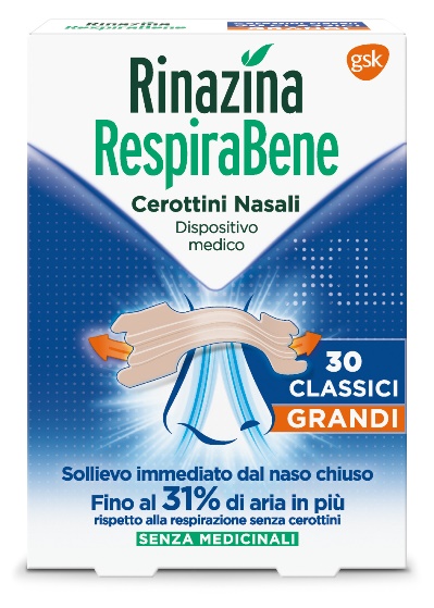 RINAZINA RESPIRABENE CEROTTI NASALI CLASSICI GRANDI CARTON 30 PEZZI - farmanauta.it