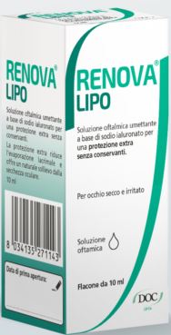 RENOVA COLLIRIO SOSTITUTO LACRIMALE A BASE DI ACIDO IALURONICO 0,4% E LIPIDI FLACONE DA 10 ML SENZA CONSERVANTI - farmanauta.it