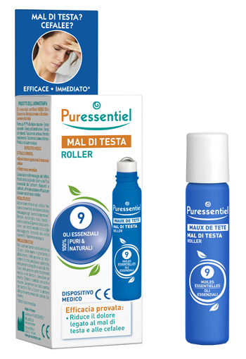 PURESSENTIEL ROLLER MAL DI TESTA AI 9 OLI ESSENZIALI 5 ML - farmanauta.it
