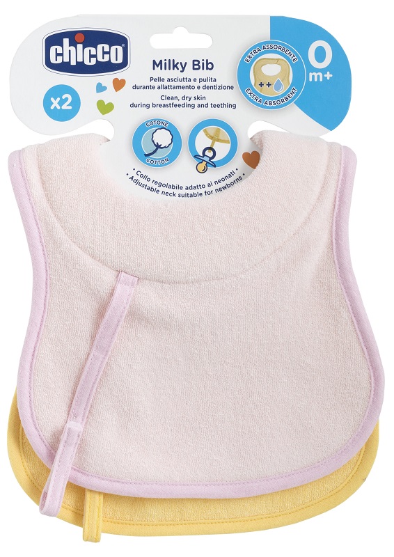 CHICCO BAVAGLINE 0M+ 2PZ ROSA - farmanauta.it