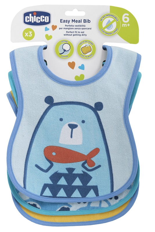 CHICCO BAVAGLINO PAPPA 6M 3 PEZZI BOY - farmanauta.it