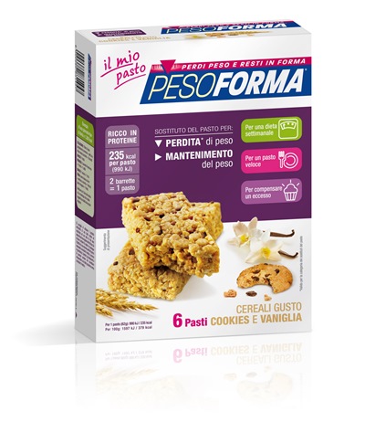 PESOFORMA BARR CEREALI COOKIES VANIGLIA 372 G - farmanauta.it