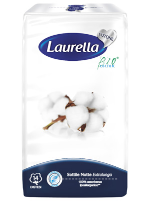 ASSORBENTE LAURELLA IN COTONE SOTTILE NOTTE DISTESO 14 PEZZI - farmanauta.it