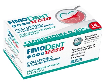 FIMODENT TRAVEL COLLUTORIO CLOREXIDINA SPDD 0,20% 14 FLACONCINI MONODOSE 10 ML - farmanauta.it