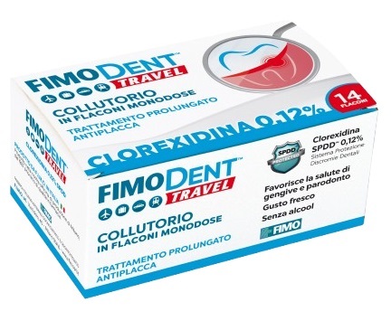 FIMODENT TRAVEL COLLUTORIO CLOREXIDINA SPDD 0,12% 14 FLACONCINI MONODOSE 10 ML - farmanauta.it
