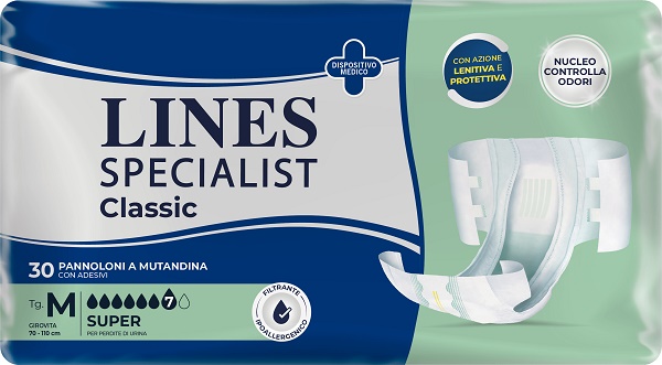 PANNOLONE A MUTANDA LINES SPECIALIST CLASSIC SUPER MM 30 PEZZI - farmanauta.it