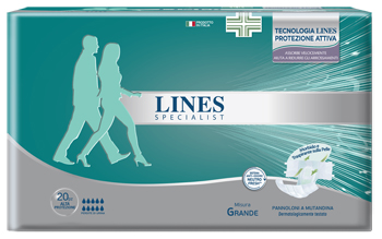 PANNOLONE A MUTANDA LINES SPECIALIST ALTAPROTEZIONE MG 20 PEZZI - farmanauta.it