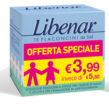 LIBENAR 15 FLACONCINI SOLUZIONE ISOTONICA 5 ML TAGLIO PREZZO - farmanauta.it