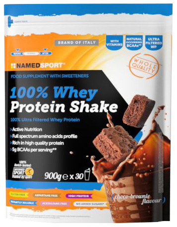 100% WHEY PROTEIN SHAKE CHOCO BROWNIE 900 G - farmanauta.it