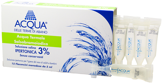 ACQUA DELLE TERME DI ABANO SOLUZIONE IPERTONICA 3% PER LAVAGGIO NASALE - farmanauta.it