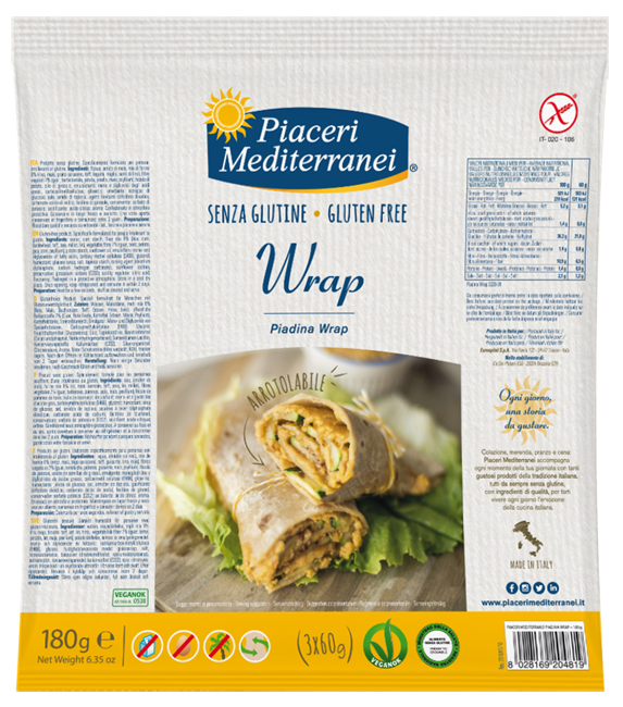 PIACERI MEDITERRANEI PIADINA WRAP 180 G - farmanauta.it