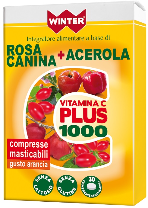 WINTER VITAMINA C PLUS 1000 ROSA CANINA + ACEROLA 30 COMPRESSE MASTICABILI - farmanauta.it
