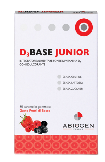 D3BASE JUNIOR 30 CARAMELLE GOMMOSE FRUTTI DI BOSCO - farmanauta.it