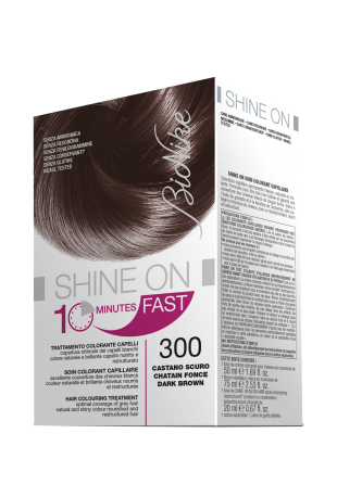 BIONIKE SHINE ON FAST TRATTAMENTO COLORANTE CAPELLI CASTANO SCURO 300 FLACONE 60 ML + TUBO 60 ML - farmanauta.it
