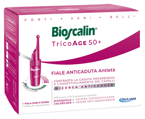 BIOSCALIN TRICOAGE 50+ 20 FIALE ANTICADUTA ANTIETA' DOPPIA TAGLIO PREZZO - farmanauta.it