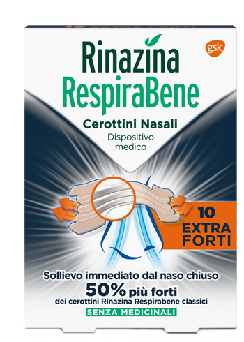 RINAZINA RESPIRABENE CEROTTI NASALI EXTRA FORTI 10 PEZZI - farmanauta.it