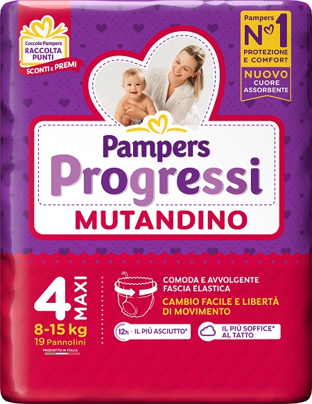 PAMPERS PROGRETGTGI MUTANDINO CP TG4 MAXI 19 PEZZI - farmanauta.it