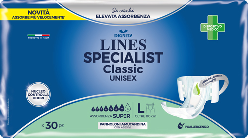 PANNOLONE MUTANDINA LINES SPECIALIST CLASSIC SUPER ULTRA MG 30 PEZZI - farmanauta.it