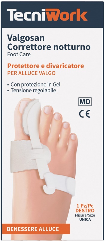 CORRETTORE NOTTURNO PER ALLUCE VALGO DESTRO MISURA UNICA VALGOSAN 1 PEZZO - farmanauta.it