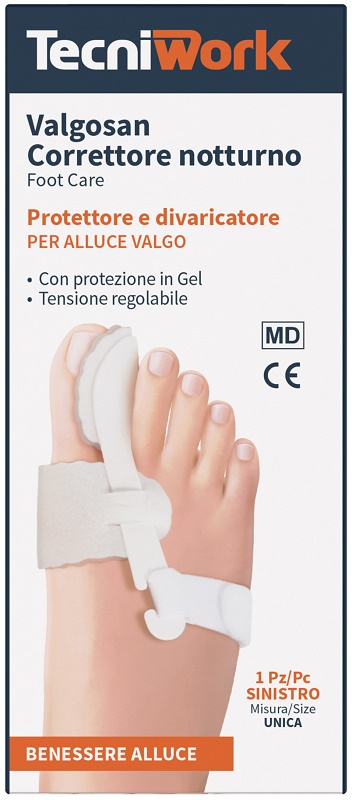 CORRETTORE NOTTURNO PER ALLUCE VALGO SINISTRO MISURA UNICA VALGOSAN 1 PEZZO - farmanauta.it