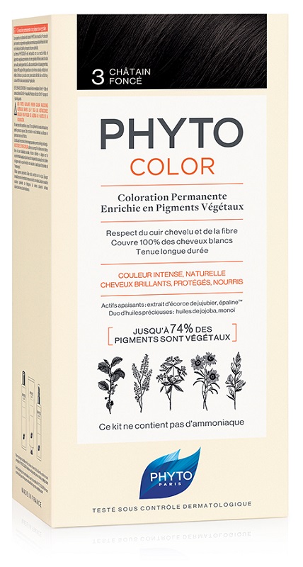 PHYTOCOLOR 3 CASTANO SCURO 1 LATTE + 1 CREMA + 1 MASCHERA + 1 PAIO DI GUANTI - farmanauta.it