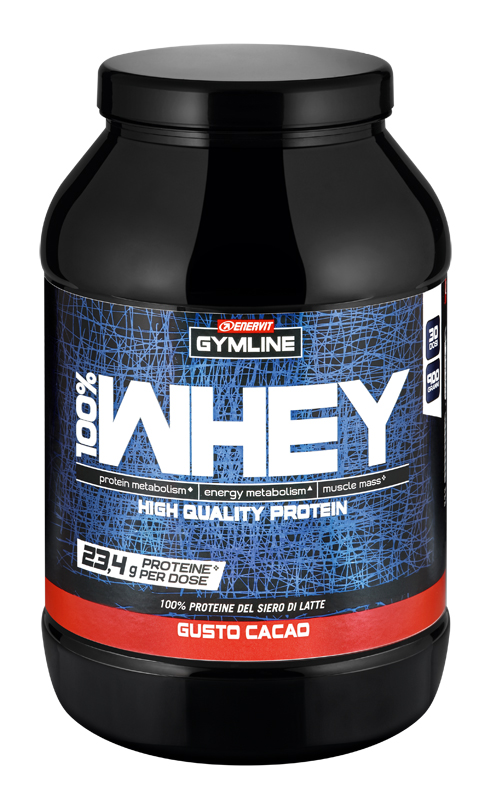 GYMLINE 100% WHEY CONCENTRATE CACAO 900 G - farmanauta.it