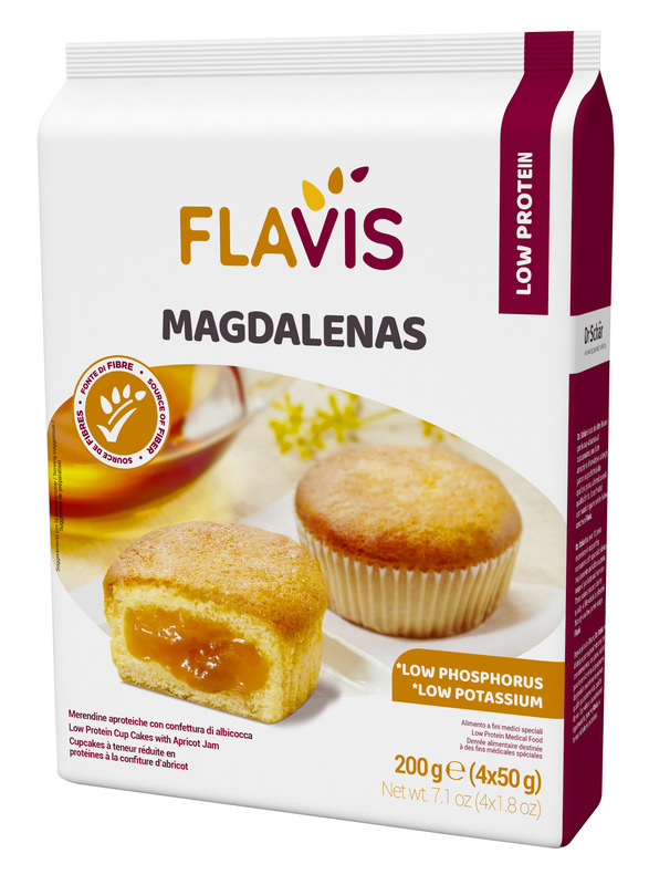 FLAVIS MAGDALENAS MERENDINE APROTEICHE CON CONFETTURA DI ALBICOCCA 4 MONOPORZIONI DA 50 G - farmanauta.it