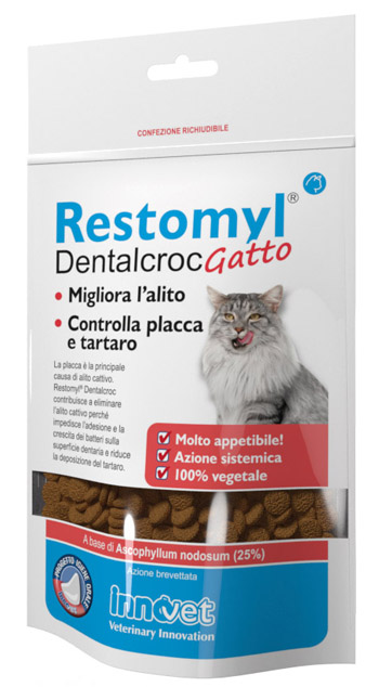 RESTOMYL DENTALCROC GATTO BUSTA 60 G - farmanauta.it