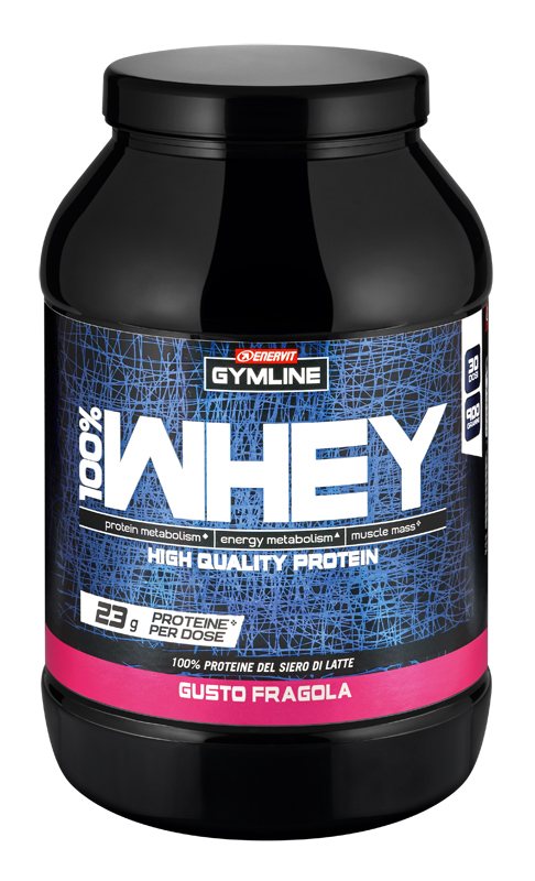 GYMLINE 100% WHEY CONCENTRATE FRAGOLA 900 G - farmanauta.it