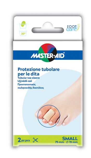 PROTEZIONE TUBOLARE IN GEL MASTER-AID FOOTCARE ELASTICIZZATO SMALL 7,5 CM 15 MM 2 PEZZI C4 - farmanauta.it