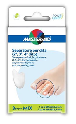 SEPARATORE DITA IN GEL MASTER-AID FOOTCARE MIX 1 SMALL + 2 MEDIUM C9 - farmanauta.it