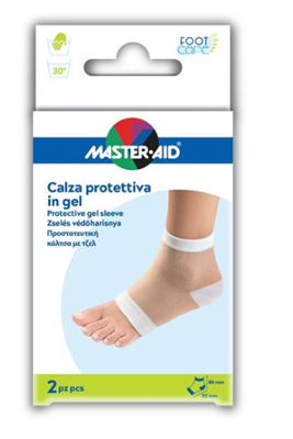 CALZA CON PROTEZIONE MASTER-AID FOOTCARE IDRATANTE IN GEL/TESSUTO PER TALLONI 2 PEZZI F1 - farmanauta.it