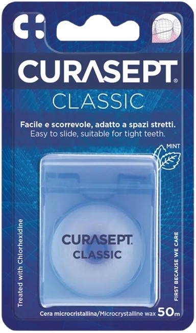CURASEPT FLOSS CLASSIC CERATO CLOREXIDINA - farmanauta.it