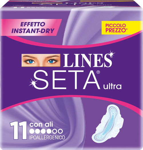 LINES SETA ULTRA ASSORBENTI CON ALI 11 PEZZI - farmanauta.it