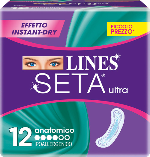LINES SETA ULTRA ASSORBENTI ANATOMICI 12 PEZZI - farmanauta.it