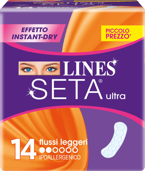 LINES SETA ULTRA ASSORBENTI PER FLUSSI LEGGERI 14 PEZZI - farmanauta.it