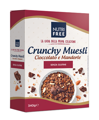 NUTRIFREE CRUNCHY MIX CIOCCOLATO E MANDORLE 340 G - farmanauta.it