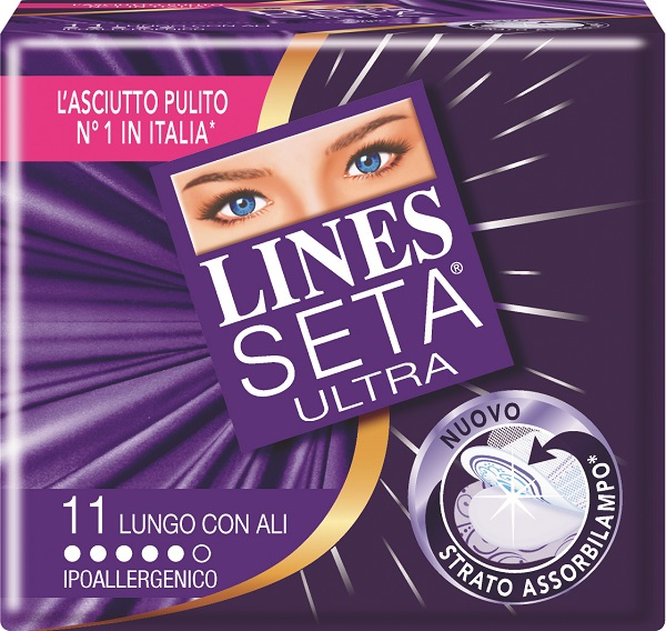 ASSORBENTE LINES SETA ULTRA LUNGO CON ALI 11 PEZZI - farmanauta.it