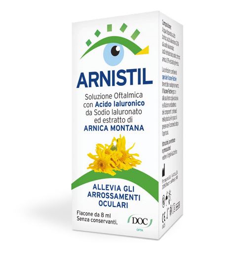 ARNISTIL SOLUZIONE OFTALMICA ACIDO IALURONICO 0,2% + ESTRATTO DI ARNICA MONTANA 0,1% FLACONE 8 ML - farmanauta.it