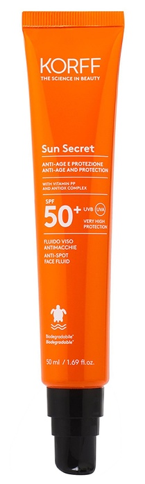 KORFF SUN SECRET FLUIDO VISO ANTIMACCHIE SPF50+ 50 ML - farmanauta.it