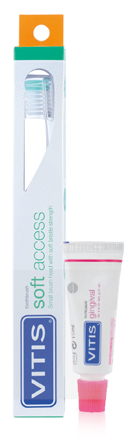 VITIS SPAZZOLINO SOFT ACCESS + DENTIFRICIO GINGIVAL 15 ML - farmanauta.it