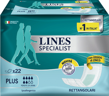 LINES SPECIALIST PANNOLONE RETTANGOLARE 22 PEZZI - farmanauta.it