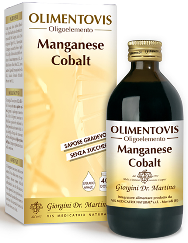 OLIMENTOVIS OLIGOELEMENTO MANGANESE COBALT LIQUIDO ANALCOLICO SENZA ZUCCHERI 200 ML 40 DOSI - farmanauta.it