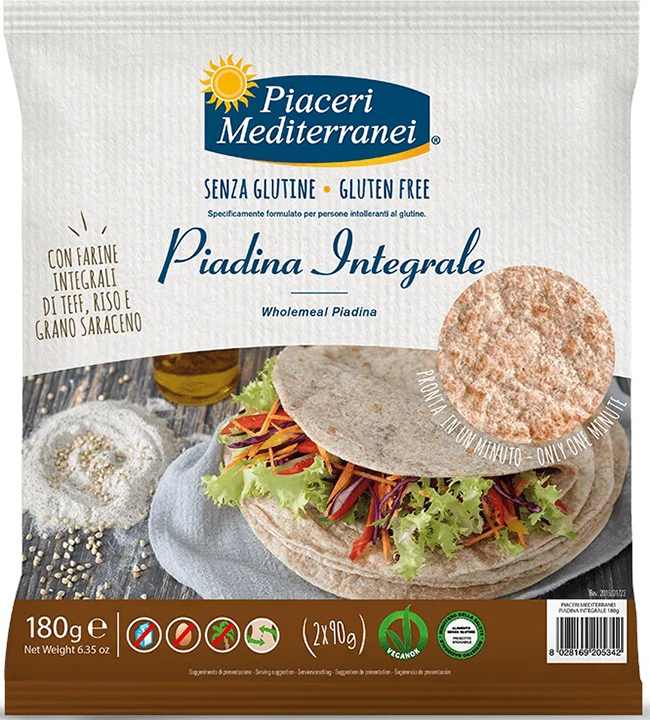 PIACERI MEDIT PIADINA INTEGRALE 180 G - farmanauta.it