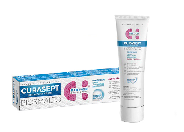 CURASEPT BIOSMALTO DENTIFRICIO BABY KID FRAGOLA 50 ML - farmanauta.it