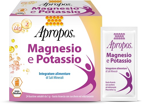 APROPOS MAGNESIO POTASSIO 24 BUSTINE DA 5 G GUSTO ARANCIA - farmanauta.it